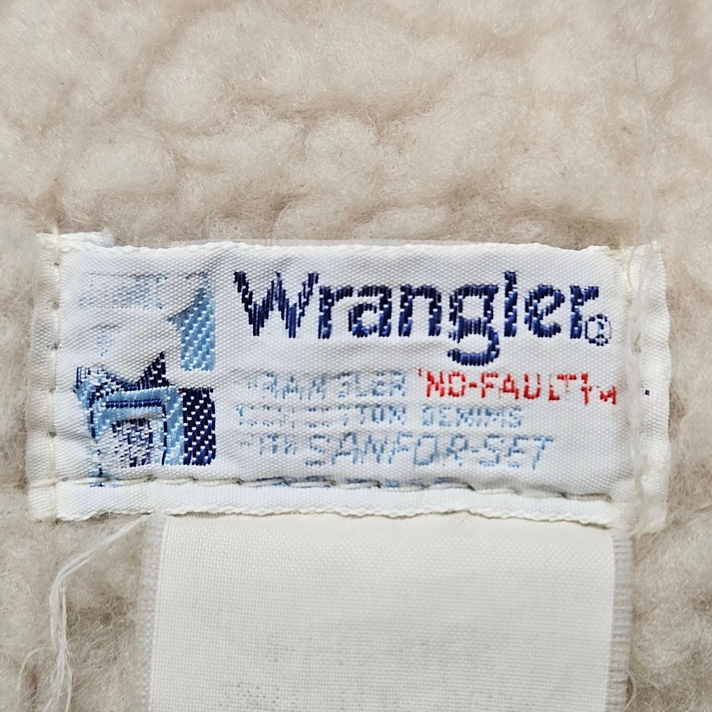 1978 Vintage Wrangler No-Fault Sanfor-Set Sherpa Lined Denim Vest Men's XL READ - Picture 7 of 8
